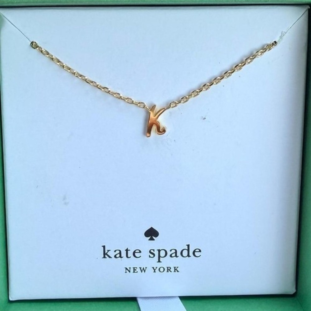 Kate Spade One In A Million Initial K Pendant Necklace Gold Tone KK882 New
